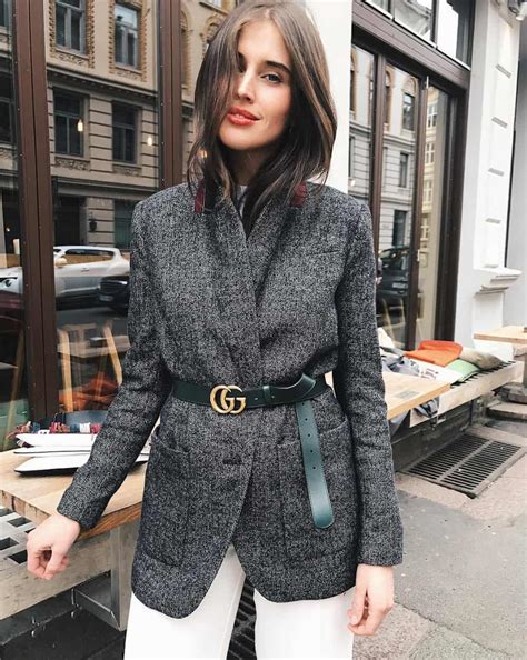 gucci belt with a suit|girl wearing gucci belt.